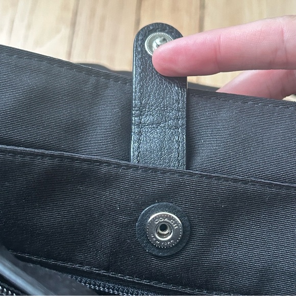 Coach Houston Map Bag black pebble leather messenger purse crossbody - Picture 12 of 16